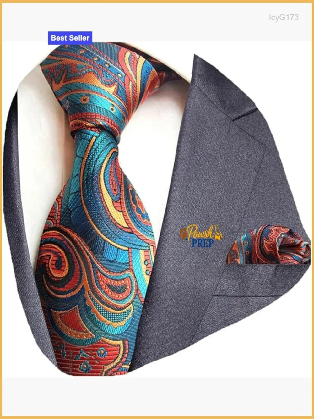 Silk Tie and Pocket Square Set, Kipper Style, Wedding Party Accessory